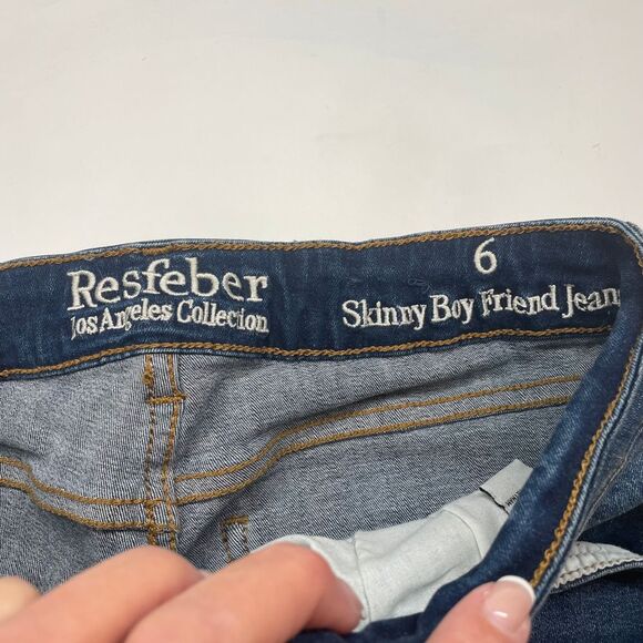 RESFEBER‎ LOS ANGELES COLLECTION Distressed Skinny Boyfriend Jeans Size 6 - Picture 6 of 8